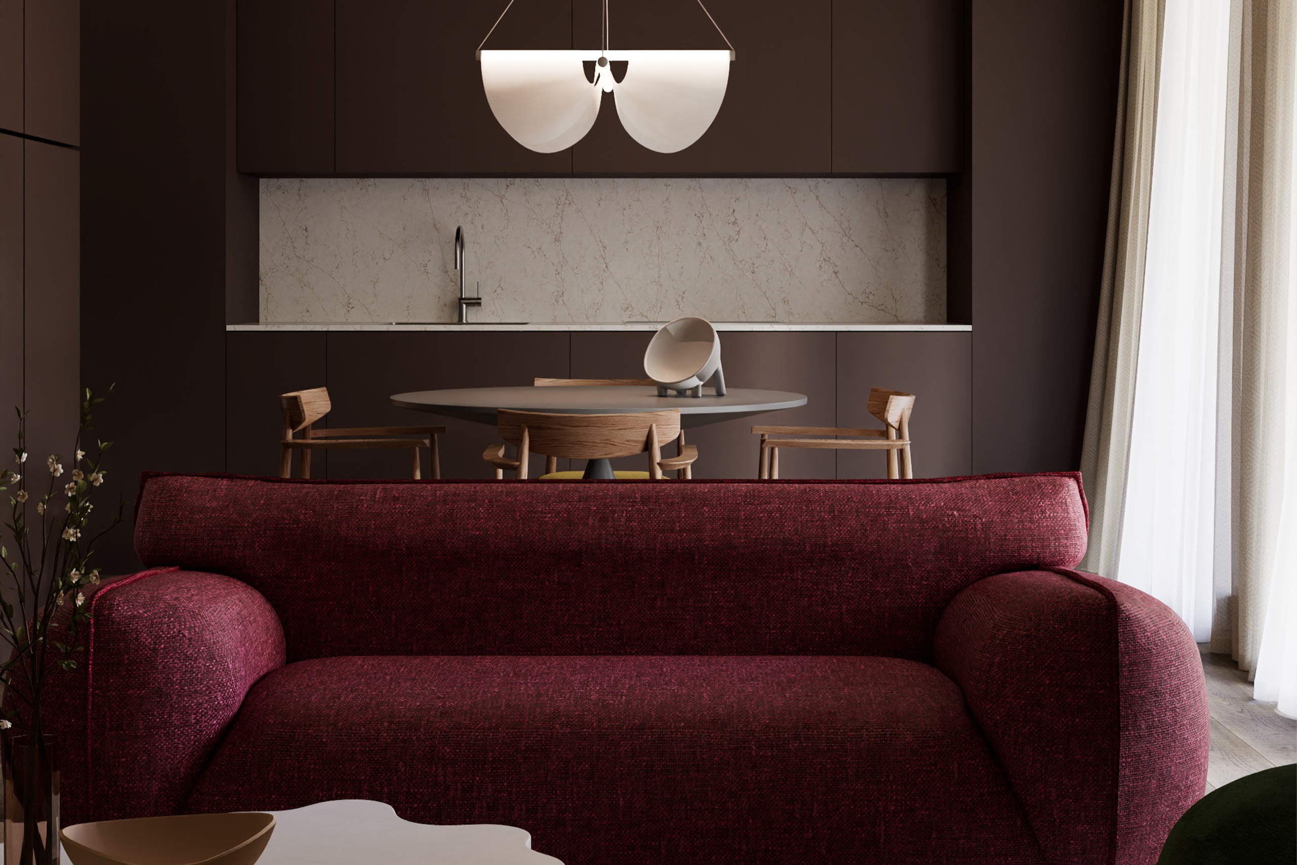 archventil_interior_design_architettura_residenziale_appartamento_milano_italia_vsr_vasari_75_terrazzo_styling_tonalità_profonde_rosso_elegante_forte