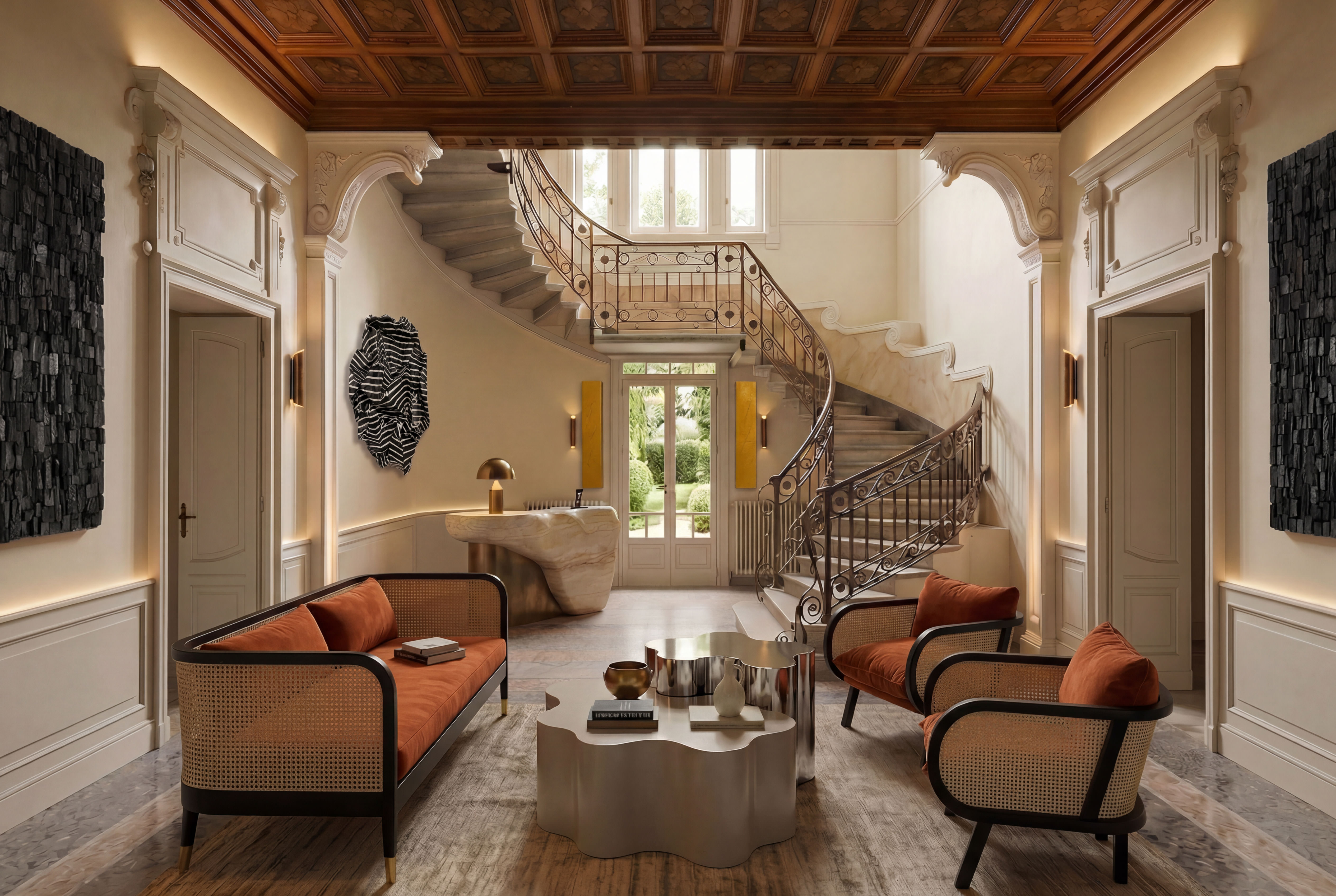 archventil_interior_design_hotel_vm_luxury_boutique_hotel_biohacking_wellness_retreat_italia_travertino_legno_scuro_design_italiano_contemporaneo_recovery_longevity