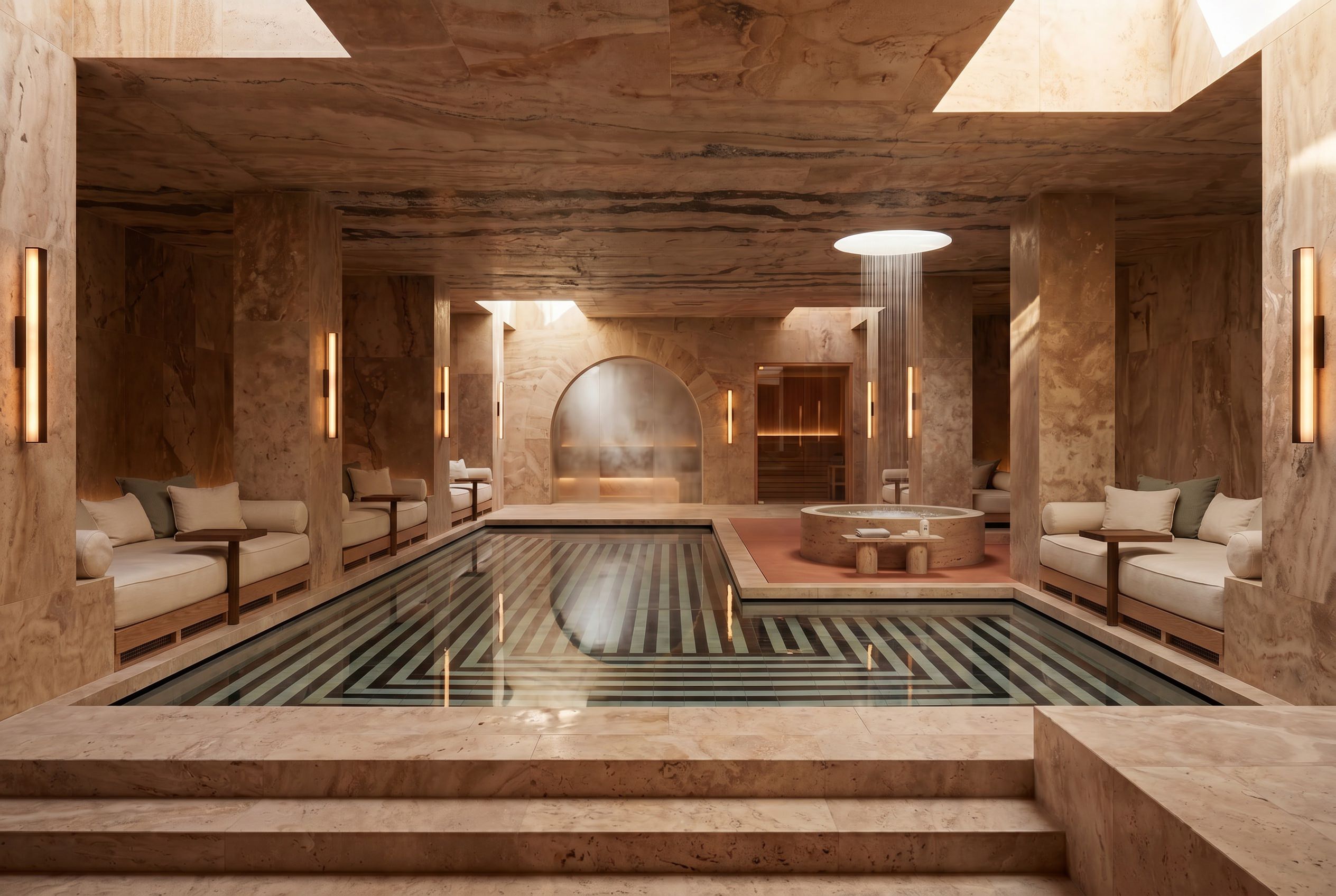 archventil_interior_design_hotel_vm_luxury_boutique_hotel_biohacking_wellness_retreat_italia_travertino_legno_scuro_design_italiano_contemporaneo_recovery_longevity