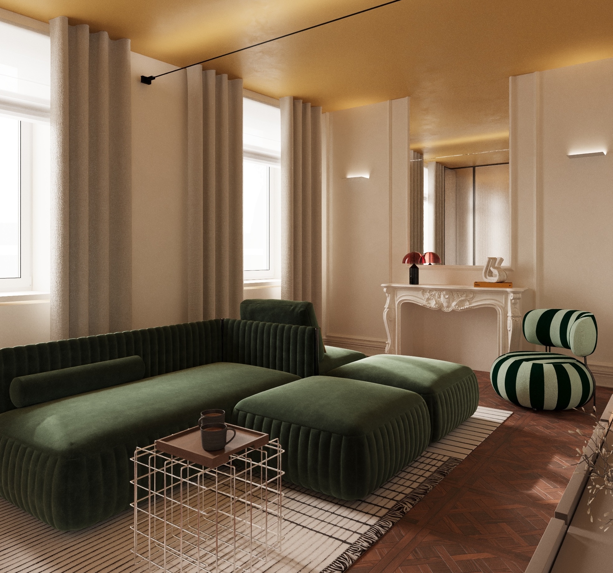 archventil_interior_design_architettura_residenziale_appartamento_milano_italia_valpetrosa_vpr_100_centro_storico_duomo_isola_verde_colori_oro_senape_contemporaneo_artistico